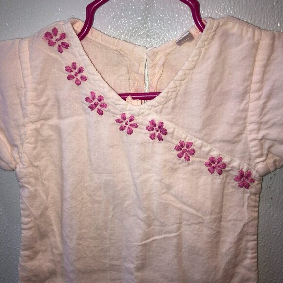 Alejandra Kearl Dress 18 24 Months Pink Embroidered Tunic Cotton Gown Gauzy - Picture 2 of 10